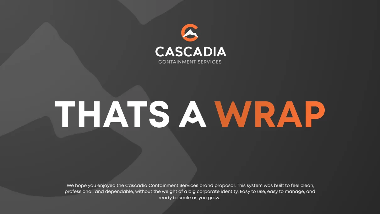 Cascadia brand proposal closing page
